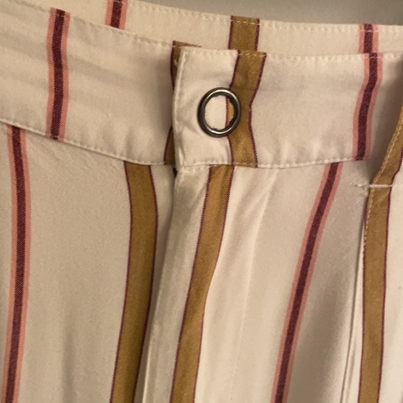 Wide Leg Cropped Boho Pants Back Pockets - Picture 3 of 5